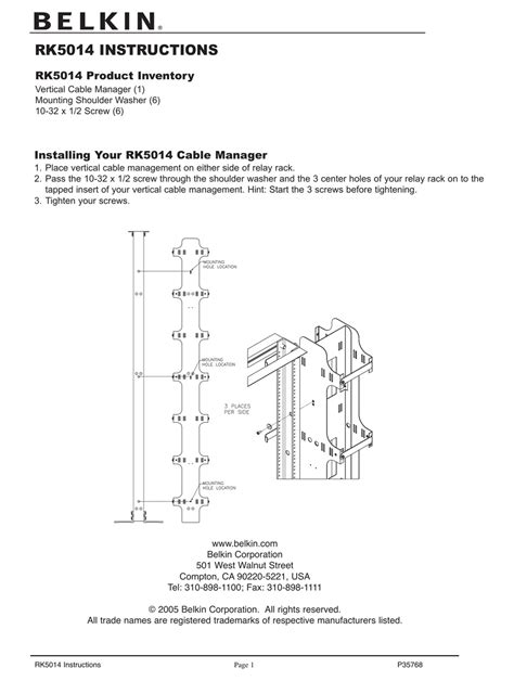 belkin rk5014 owners manual PDF