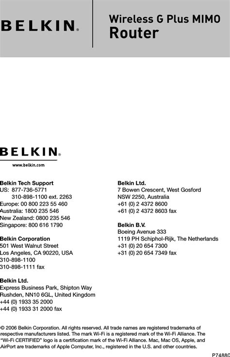 belkin wireless g mimo manual PDF