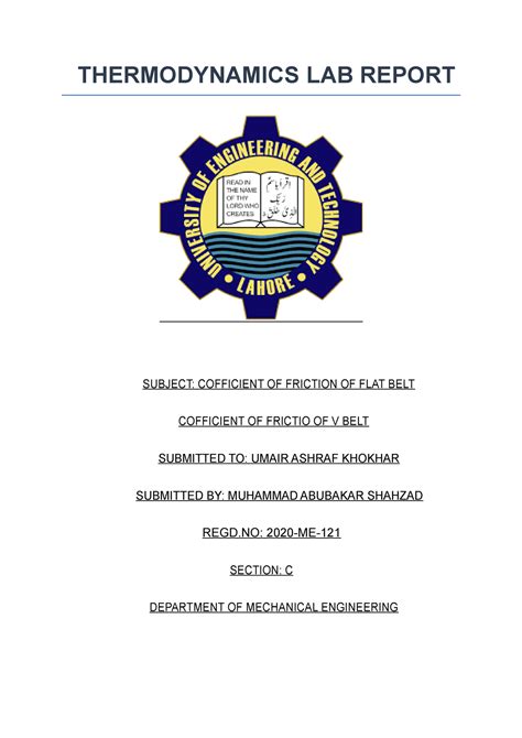 belt friction experiment report PDF