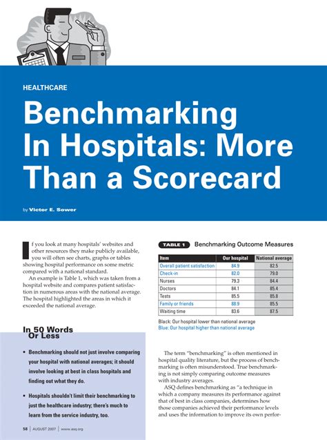 benchmarking for hospitals benchmarking for hospitals Epub