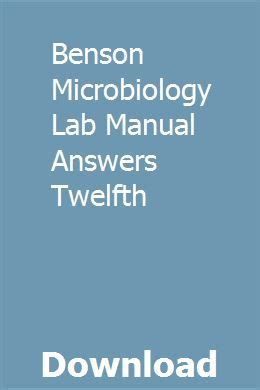 benson microbiology lab manual answers Kindle Editon