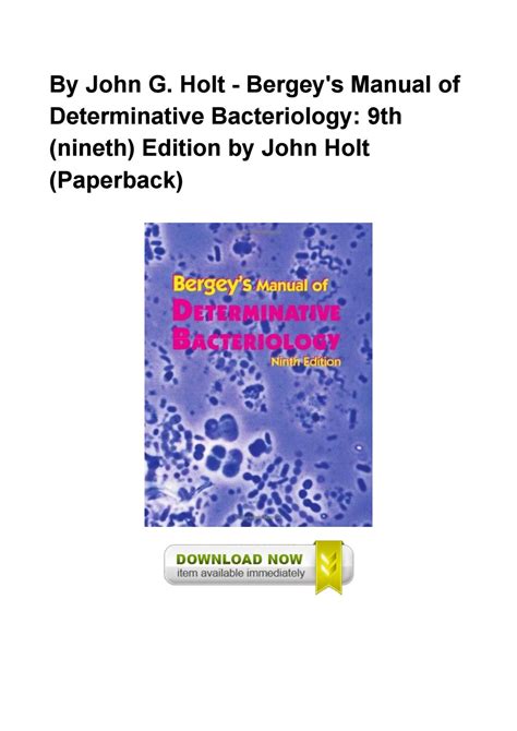 bergeys manual of determinative bacteriology holt Doc