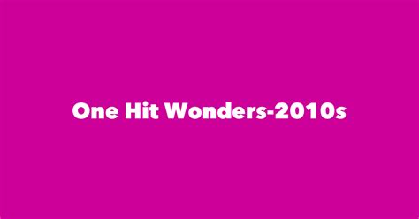 best 1 hit wonders 2010