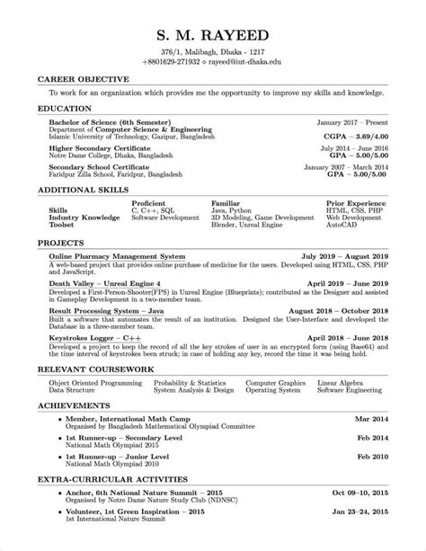 Best Latex Cv Template