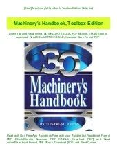 best machinery handbook toolbox edition Reader