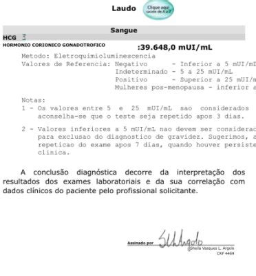 beta hcg positivo pode não ser gravidez