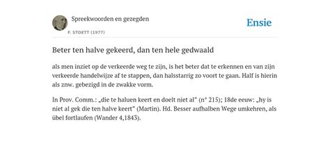 beter ten halve gewerkt Doc