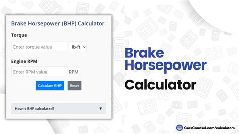 bhp horsepower calculator