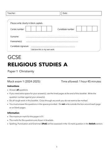 biblical studies past exam papers PDF