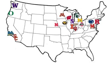 big 10 schools on a map