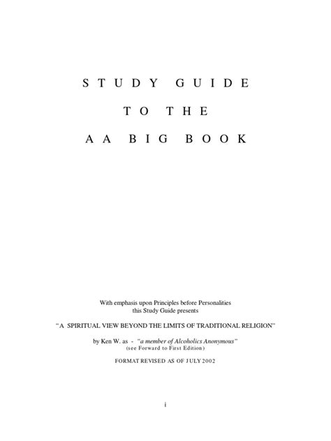 big book study guide free Reader