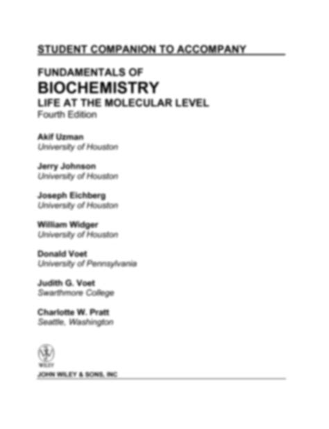 biochemistry student solutions manual voet 4th edition pdf Kindle Editon