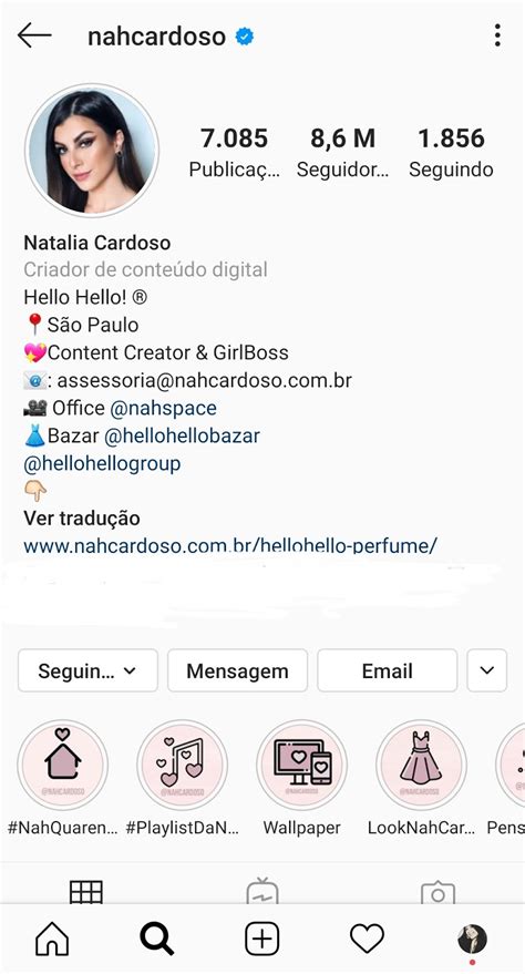 biografia bem elaborada no Instagram