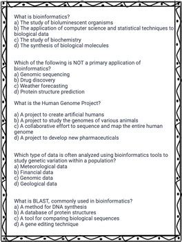 bioinformatics multiple choice questions and answers Reader