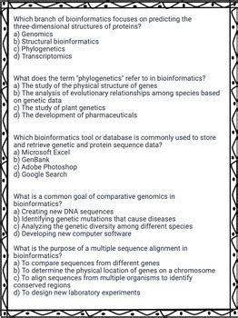 bioinformatics test multiple choice Reader