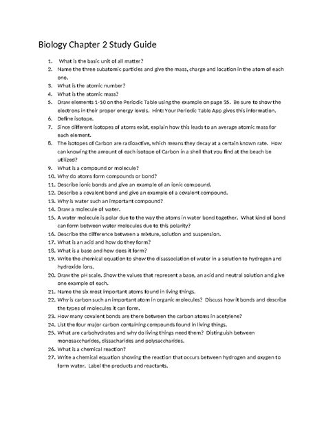 biology 2 study guide PDF