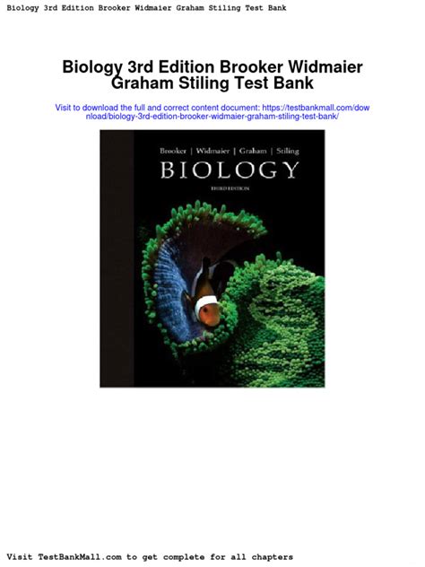 biology brooker widmaier graham stiling 3rd edition Kindle Editon