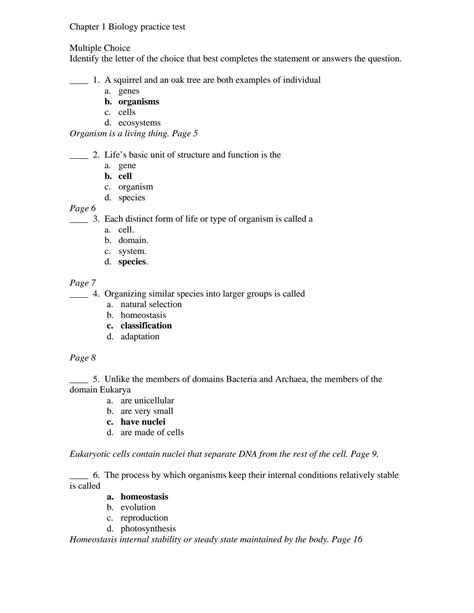 biology chapter 1 practice test Kindle Editon