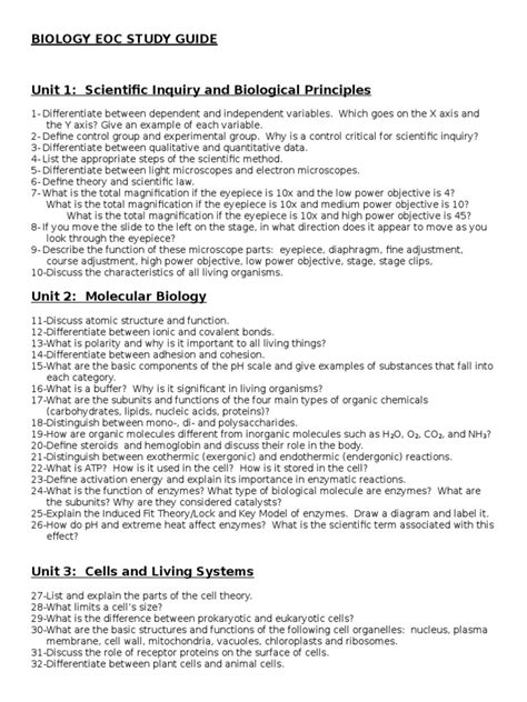 biology eoc study guide Epub