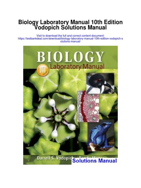 biology lab manual vodopich 10th edition answers pdf PDF