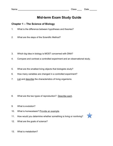 biology midterm study guide Reader