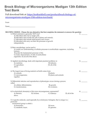 biology of microorganisms 13th edition chapter tests Doc