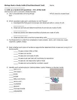 biology state test study guide PDF