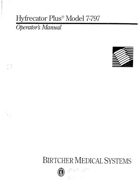 birtcher hyfrecator plus service manual ebooks pdf free Doc
