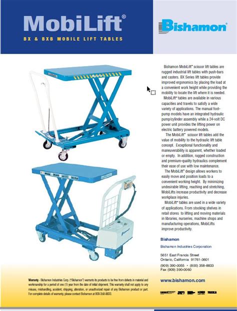 bishamon lift table manual Epub