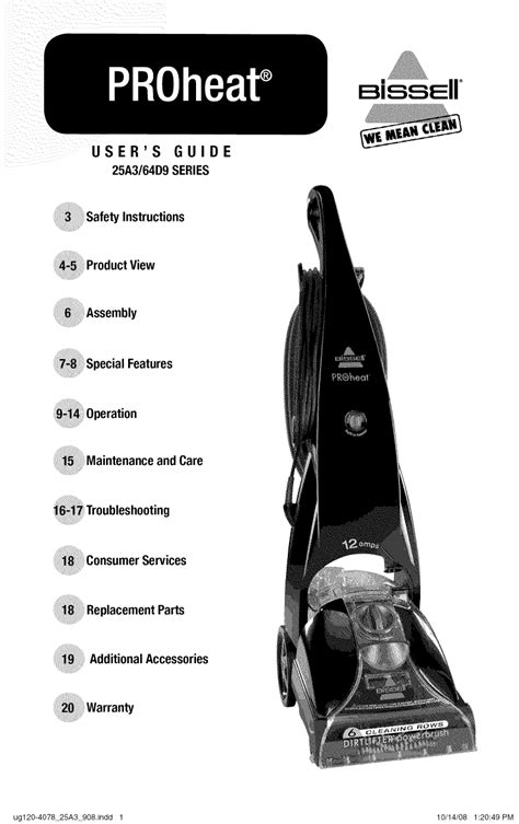 bissell 25a3 vacuums owners manual Doc