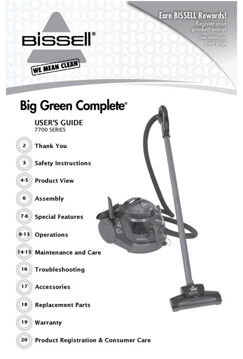 bissell big green instruction manual Reader