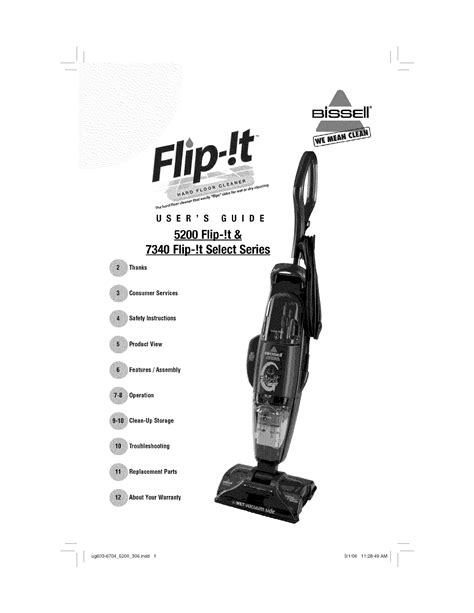 bissell flip it instruction manual Doc