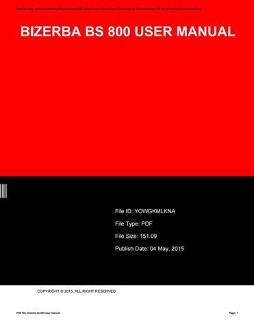 bizerba 800 manual Ebook PDF