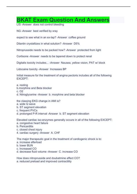 bkat 8 test and answers Doc