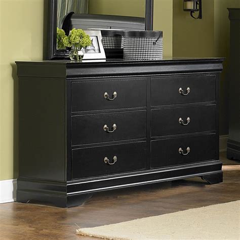 black 6 drawer dresser