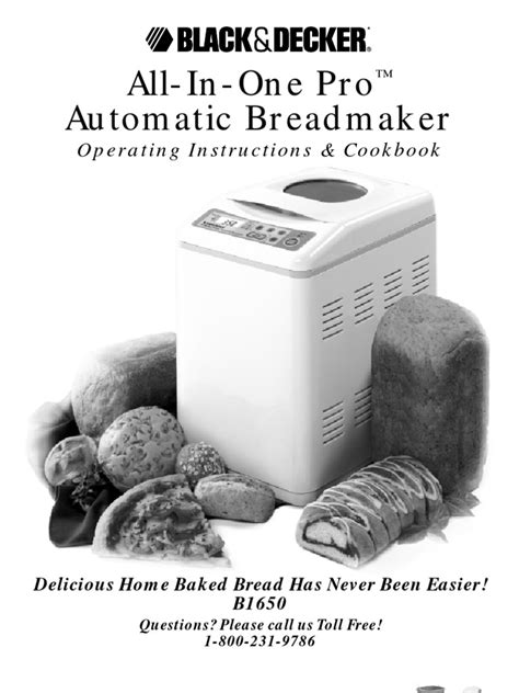 black and decker bread maker manual PDF