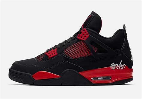 black and red air jordans 4