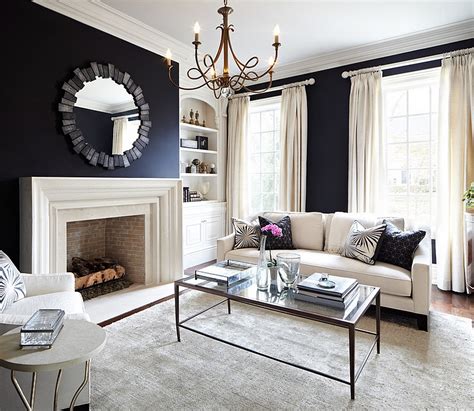 black and white living room