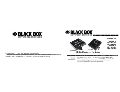 black box lbh100a ssc switches owners manual Reader