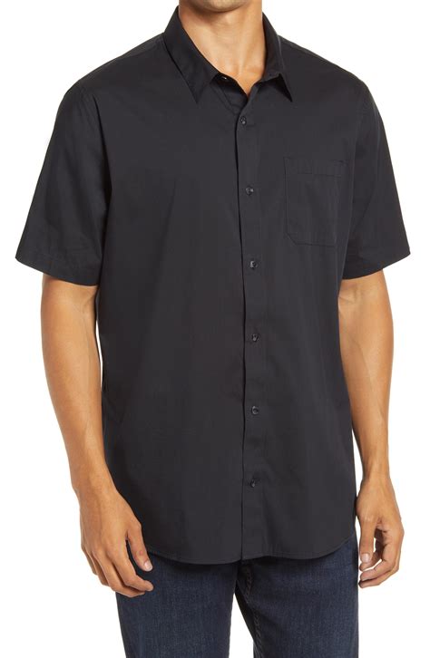 black button up shirt short sleeve