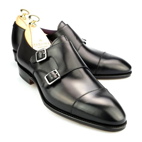 black double monk strap shoes