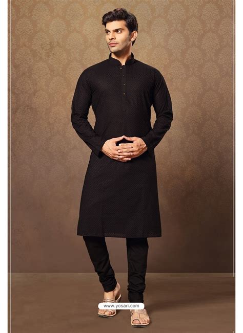 black kurta pajama for men