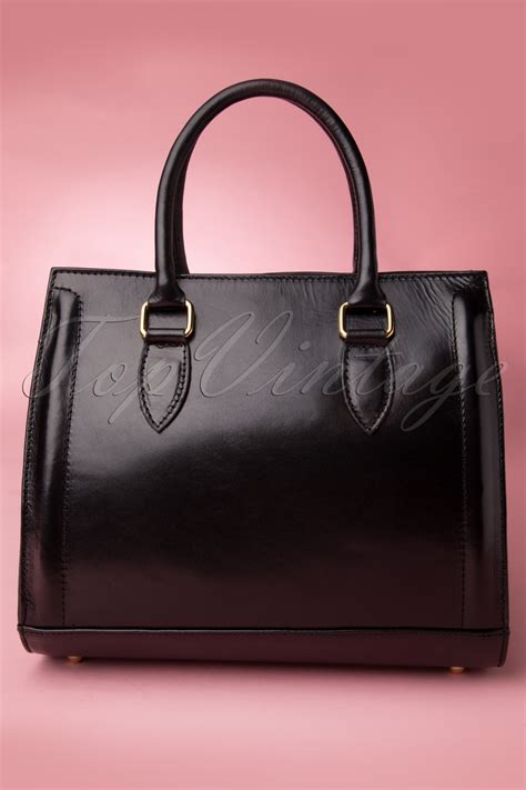 black leather handbag