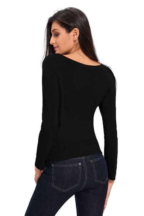 black long sleeve shirt ladies