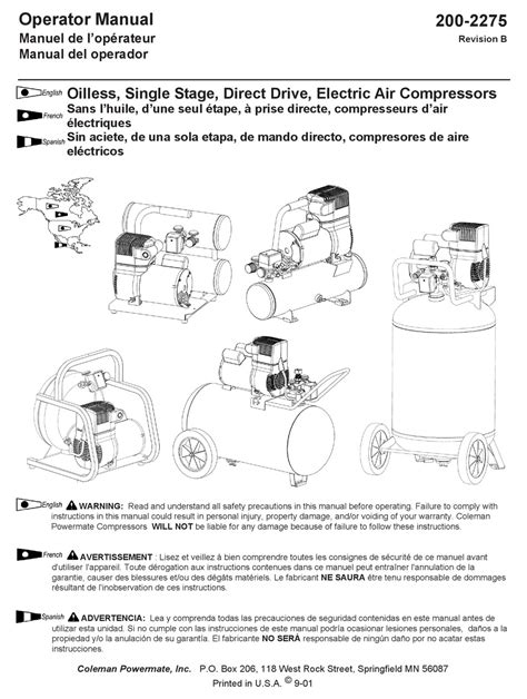 black max air compressor manual PDF