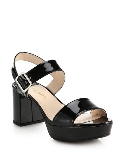 black patent leather sandals