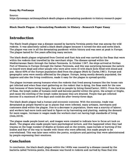 black plague research paper Reader