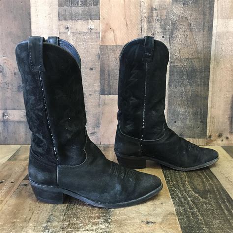 black suede cowboy boots