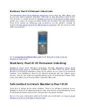 blackberry pearl 8120 unlock code calculator Reader