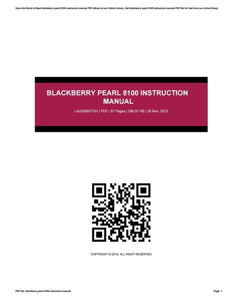 blackberry pearl instruction manual Doc